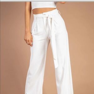 White Tie Waist Pants